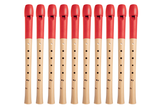 Classic Cantabile Pivella Recorder Red, Baroque Fingering 10-Piece Set image 9