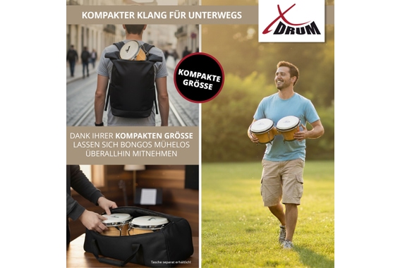 XDrum Bongos Pro Natur Set incl. Standaard image 9