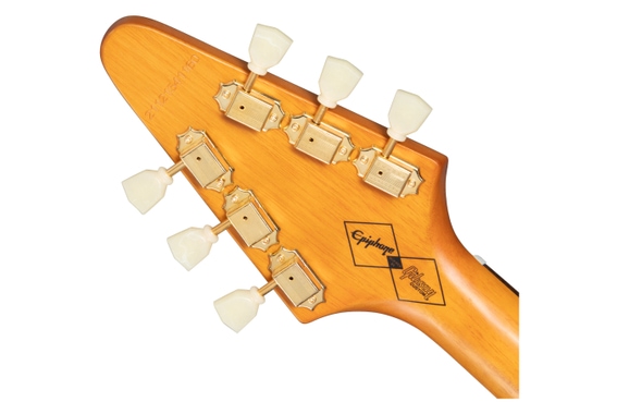 Epiphone 1958 Korina Flying V (White Pickguard) Aged Natural image 9