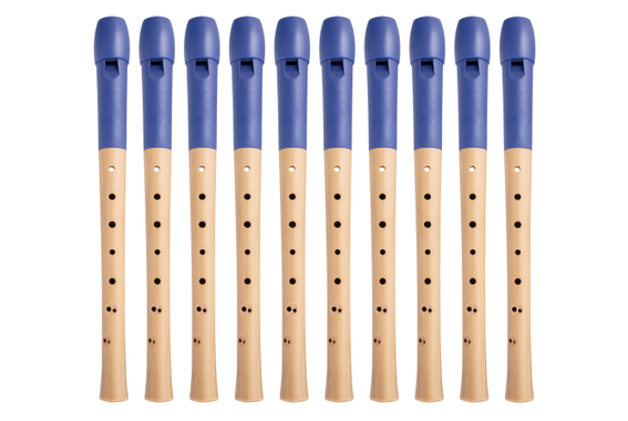 Classic Cantabile Pivella Recorder Blue, Baroque Fingering 10-Piece Set image 9