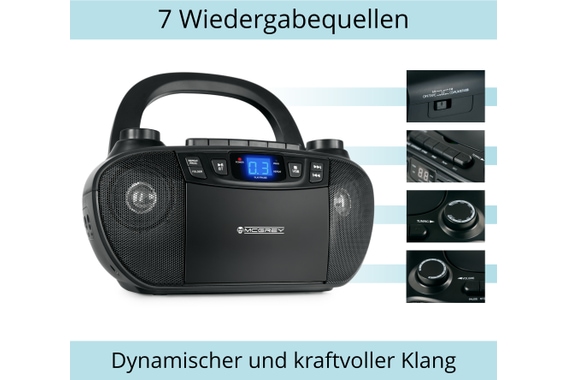 McGrey CDB-1016U BK Boombox Met Cassette, Bluetooth En USB image 9