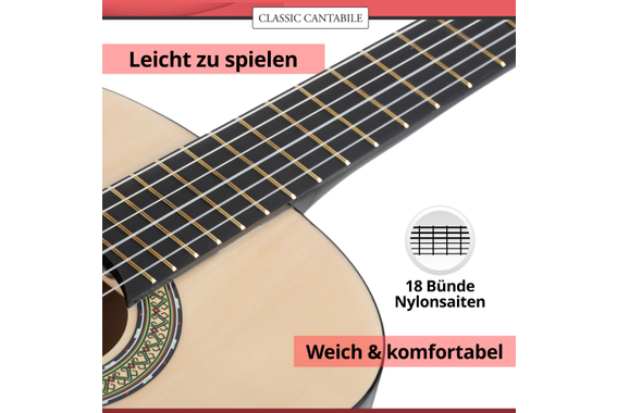 Classic Cantabile Acoustic Series AS-851 3/4 Konzertgitarre Starterset image 9