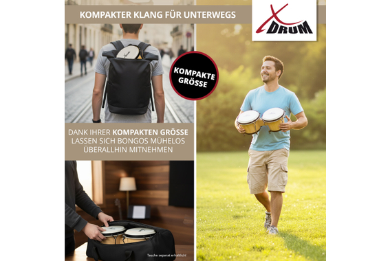 XDrum Bongos Club Natur Set incl. Bongotas image 9