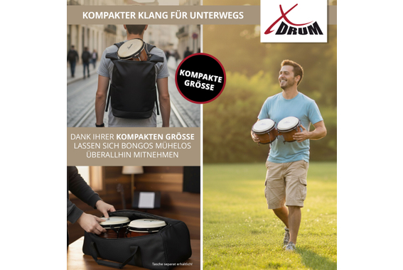 XDrum Bongos Pro Tobacco Set incl. Bongotas image 9