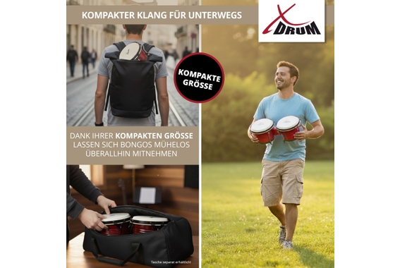 XDrum Bongos Pro Wijnrood Set incl. Standaard image 9