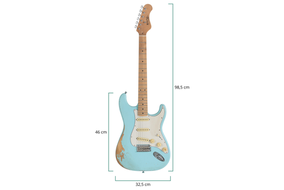 Rocktile Vinstage ST-RMGN E-Gitarre Bright Sky Blue image 9
