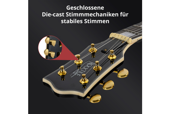 Rocktile Pro L-200BK Deluxe Guitarra Eléctrica Black Set con Funda image 9