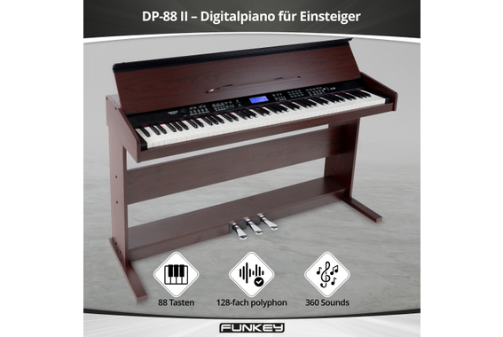 FunKey DP-88 II Digitalpiano braun  - Retoure (Zustand: sehr gut) image 9