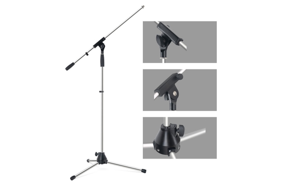 Pronomic Supporto Microfono MS-25C Pro Cromo Set da 3 image 9