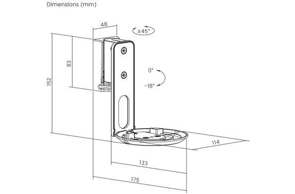 my wall HS 40 2 Wall Mounts for SONOS Era 100 Speakers White image 9