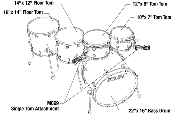 Tama MBS52RZS-MSL Starclassic Performer Shellkit Molten Steel Burst image 9