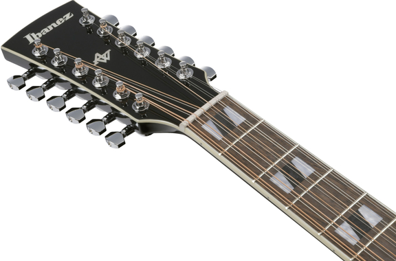 Ibanez AJ7012M1E-BK 12-String Guitare Folk Black High Gloss image 9
