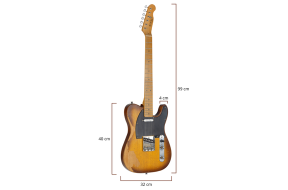 Rocktile Vinstage TL-RMAB Guitare Électrique Antique Burst image 9