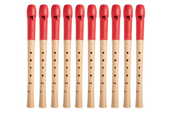 Classic Cantabile Pivella Recorder Red, Baroque Fingering 10-Piece Set image 9