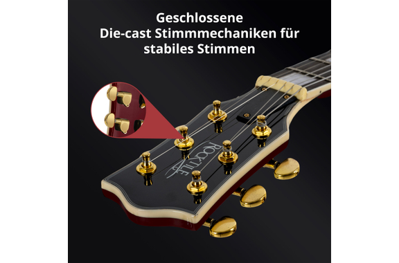 Rocktile Pro L-200OHB E-Gitarre Orange Honey Burst Gigbag Set image 9