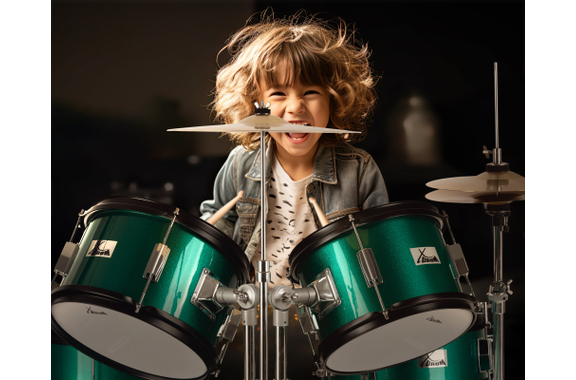 XDrum Junior Pro Kinder Schlagzeug Emerald Green Sparkle inkl. Schule image 9