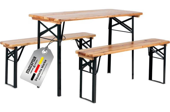 Stagecaptain Hirschgarten Bierzeltgarnitur für Balkon 117 cm natur  - Retoure (Zustand: gut) image 9