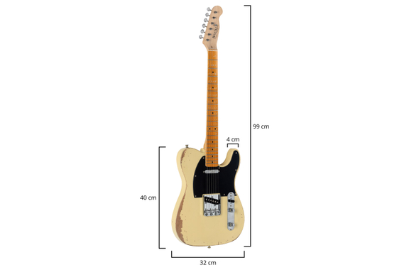 Rocktile Vinstage TL-HMWM Electric Guitar Vintage White image 9
