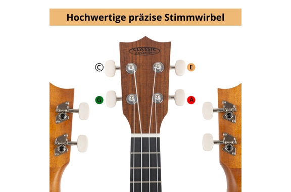 Classic Cantabile Sopran Ukulele Natural Set inkl. Lernheft image 9