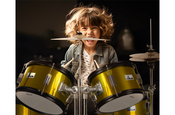 XDrum Junior Pro Kinder Schlagzeug Sunset Gold Sparkle inkl. Schule image 9