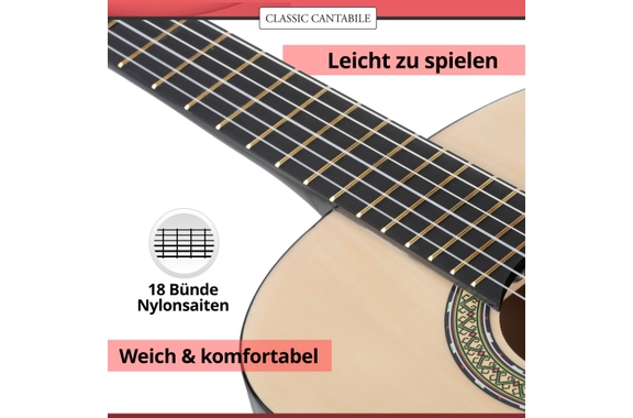Classic Cantabile Acoustic Series AS-851-L Klassikgitarre 4/4 für Linkshänder Starter Set image 9