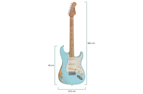Rocktile Vinstage ST-RMGN E-Gitarre Bright Sky Blue image 9