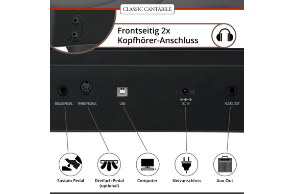 Classic Cantabile SP-316 Stagepiano Home Set Zwart image 9