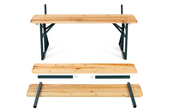 Stagecaptain BBB-119 Hirschgarten Beer Tent Bench with Backrest 119 cm Natural image 9