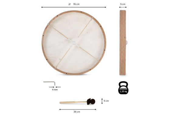 Classic Cantabile FD-30 Ethnic Frame Drum Stimmbar 30" image 9
