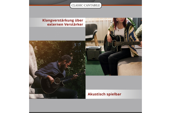 Classic Cantabile AB4-20CE-BK Basse Acoustique Noire image 9