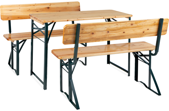 Stagecaptain BBDL-119 Hirschgarten Bierzeltgarnitur mit Lehne für Balkon 119 cm Natur  - Retoure (Zustand: akzeptabel) image 9