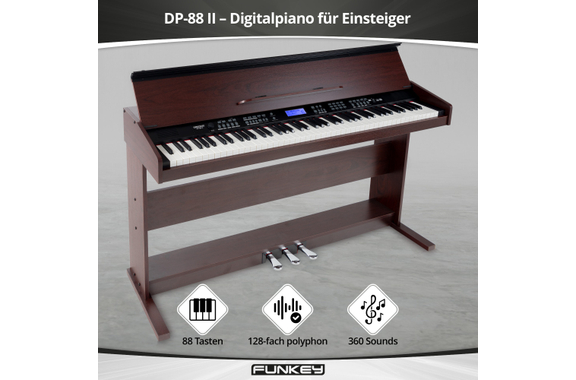 FunKey DP-88 II Digitalpiano bruin image 9