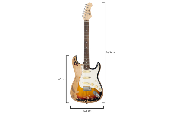 Rocktile Vinstage ST-BBHSB E-Gitarre Sunburst image 9
