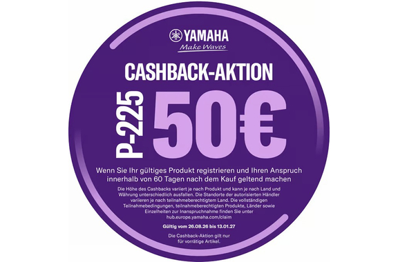 RTM069 Yamaha Play now P-225 50 Euro Cashback